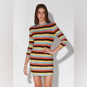 Walter Baker Aisha Stripe Pattern Knit Sweater Dress
